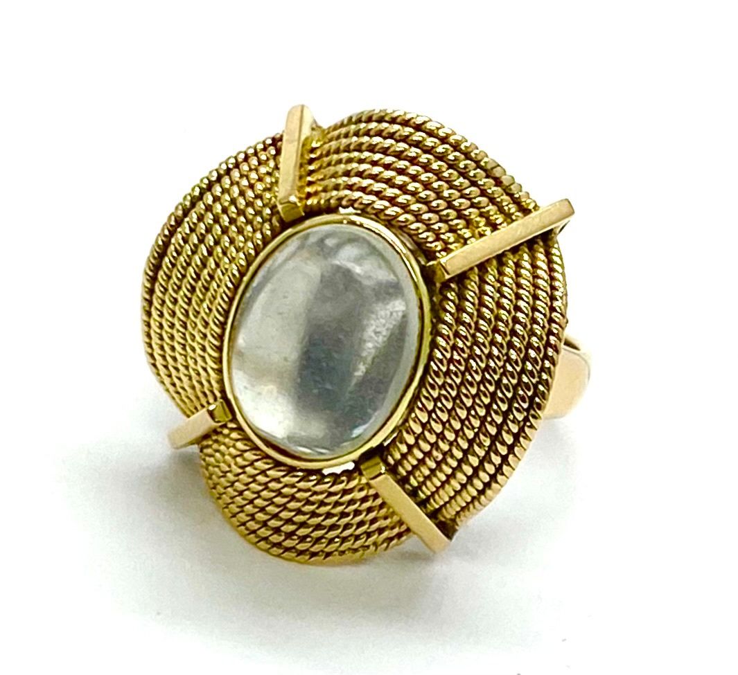 Moonstone and Yellow Gold Ring