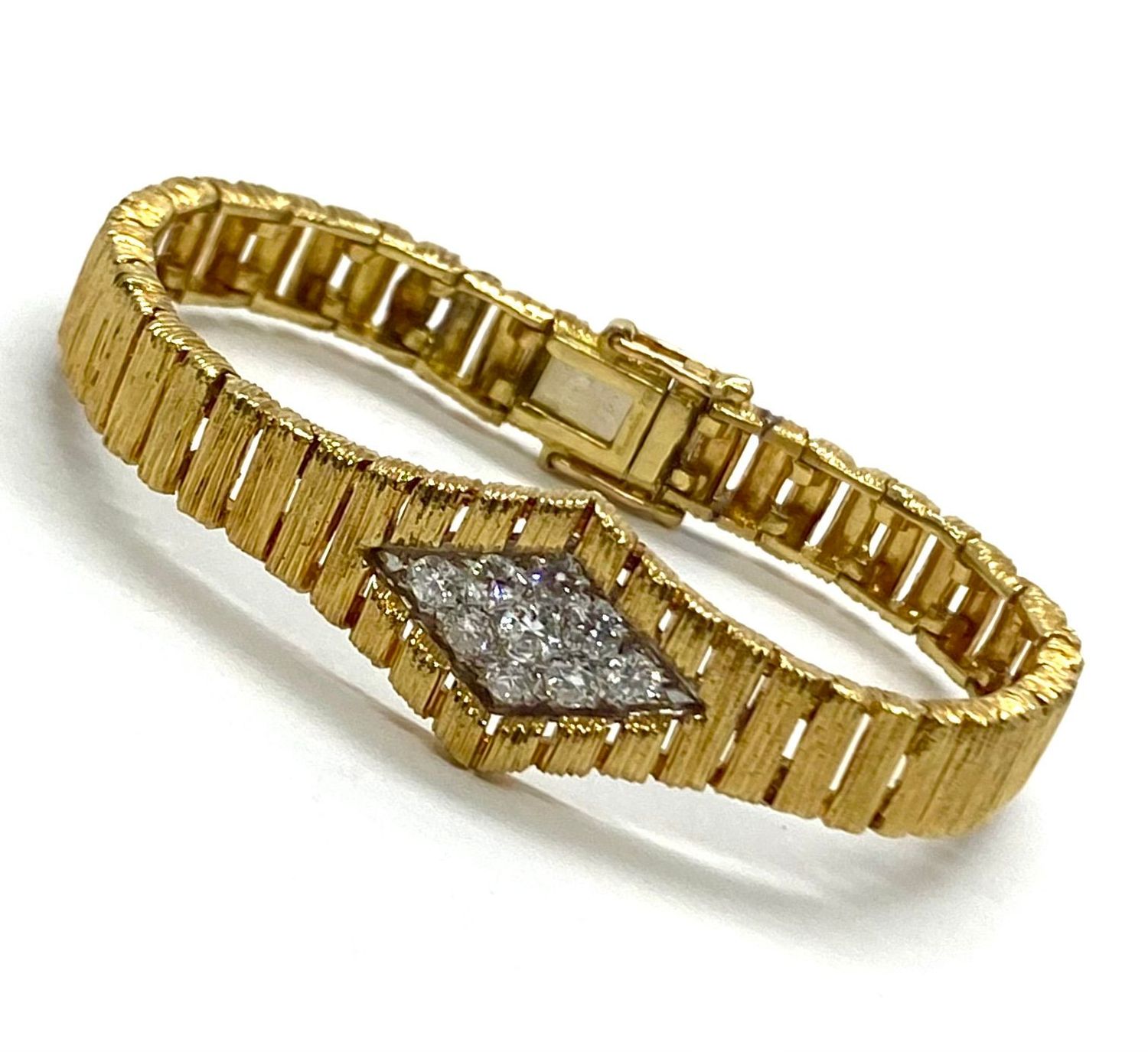 Estate Yellow Gold and Diamond Bracelet