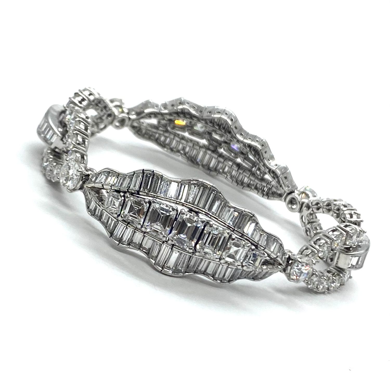 Mid Century Diamond and Platinum Bracelet