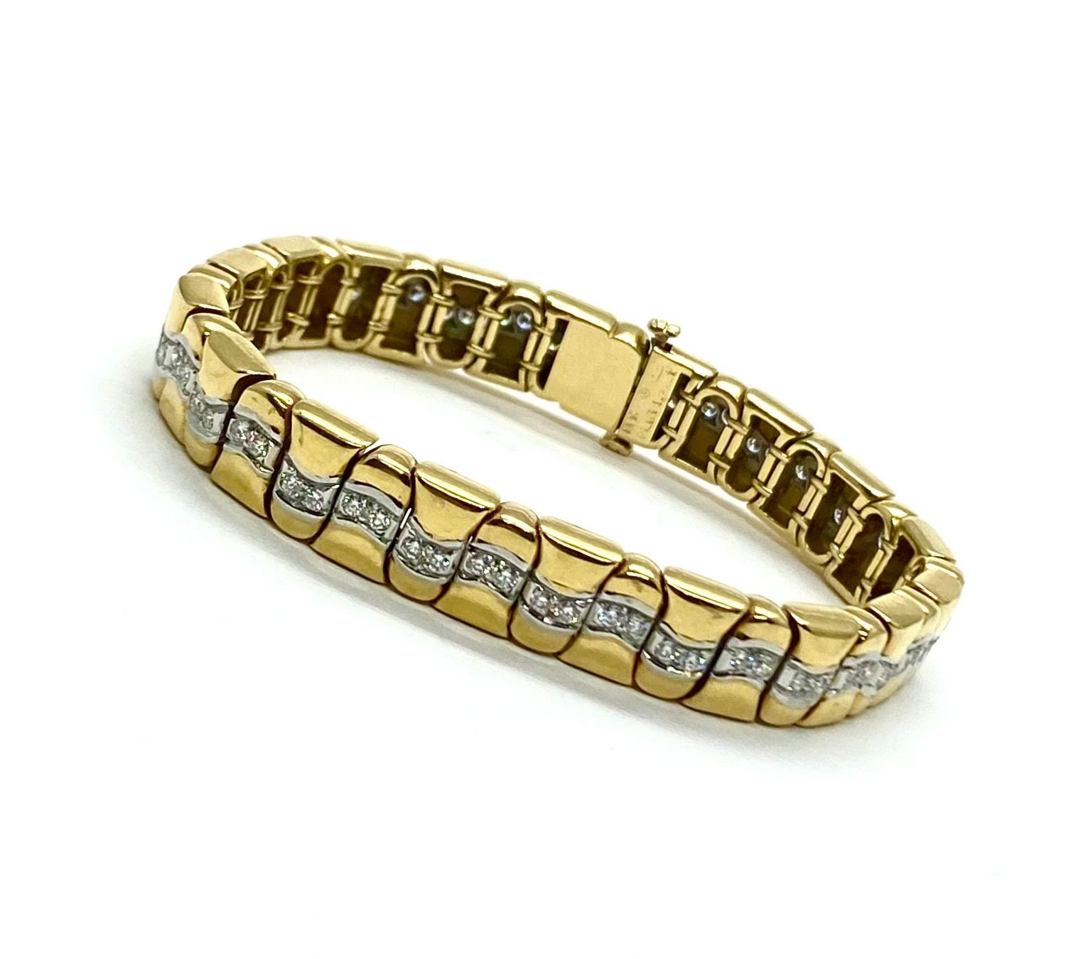 Michael BONDANZA Yellow Gold and Platinum Diamond Bracelet