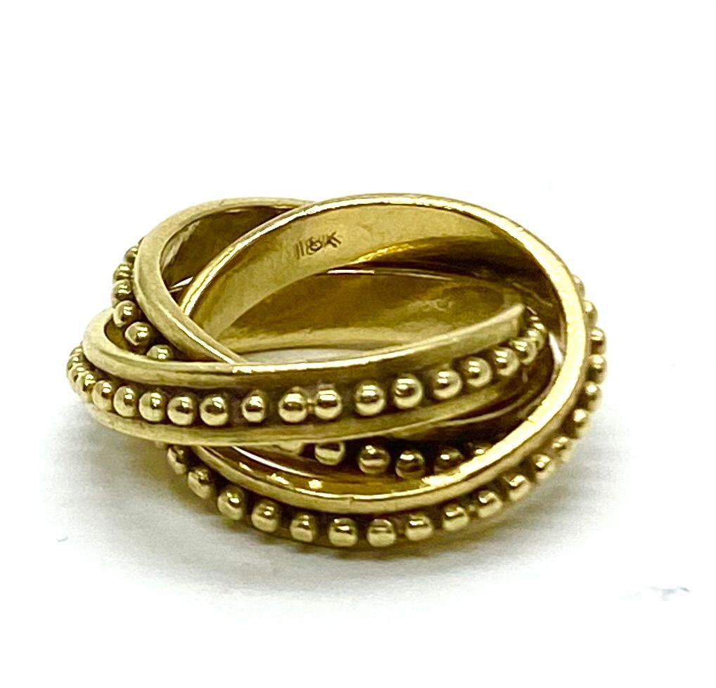 Trinity Rolling Yellow Gold Ring