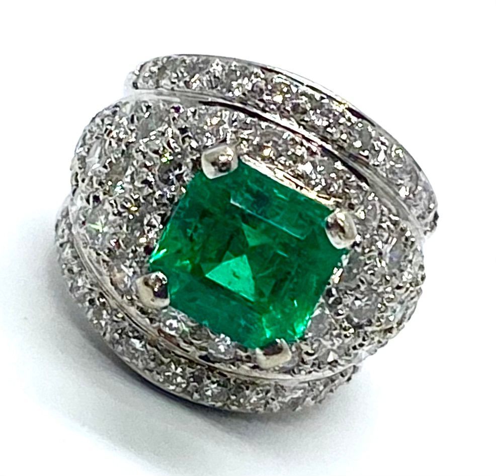 Estate Emerald and Diamond Ring