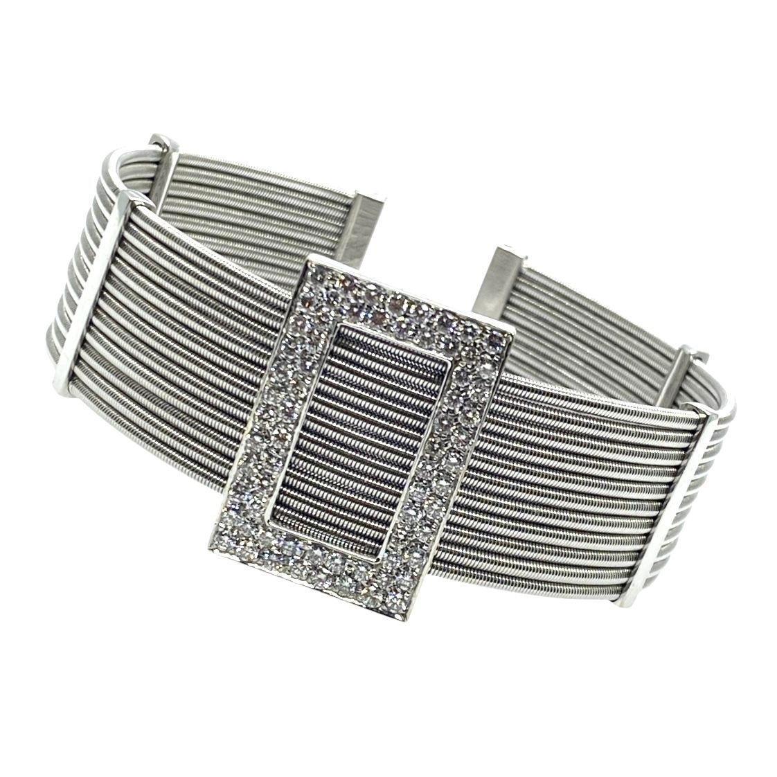 Estate White Gold and Diamond Bangle