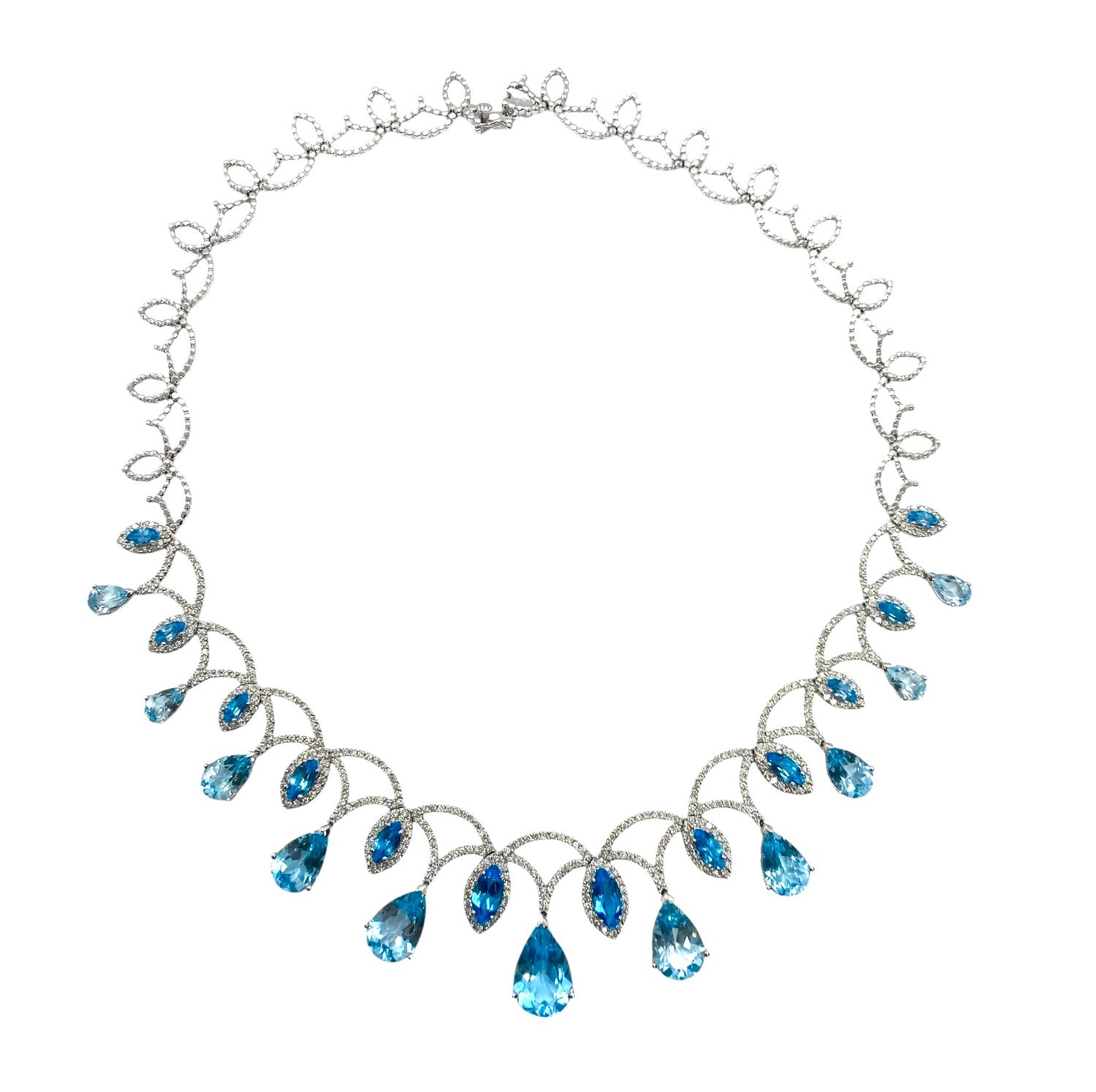 Majestic Blue Topaz and Diamond Necklace