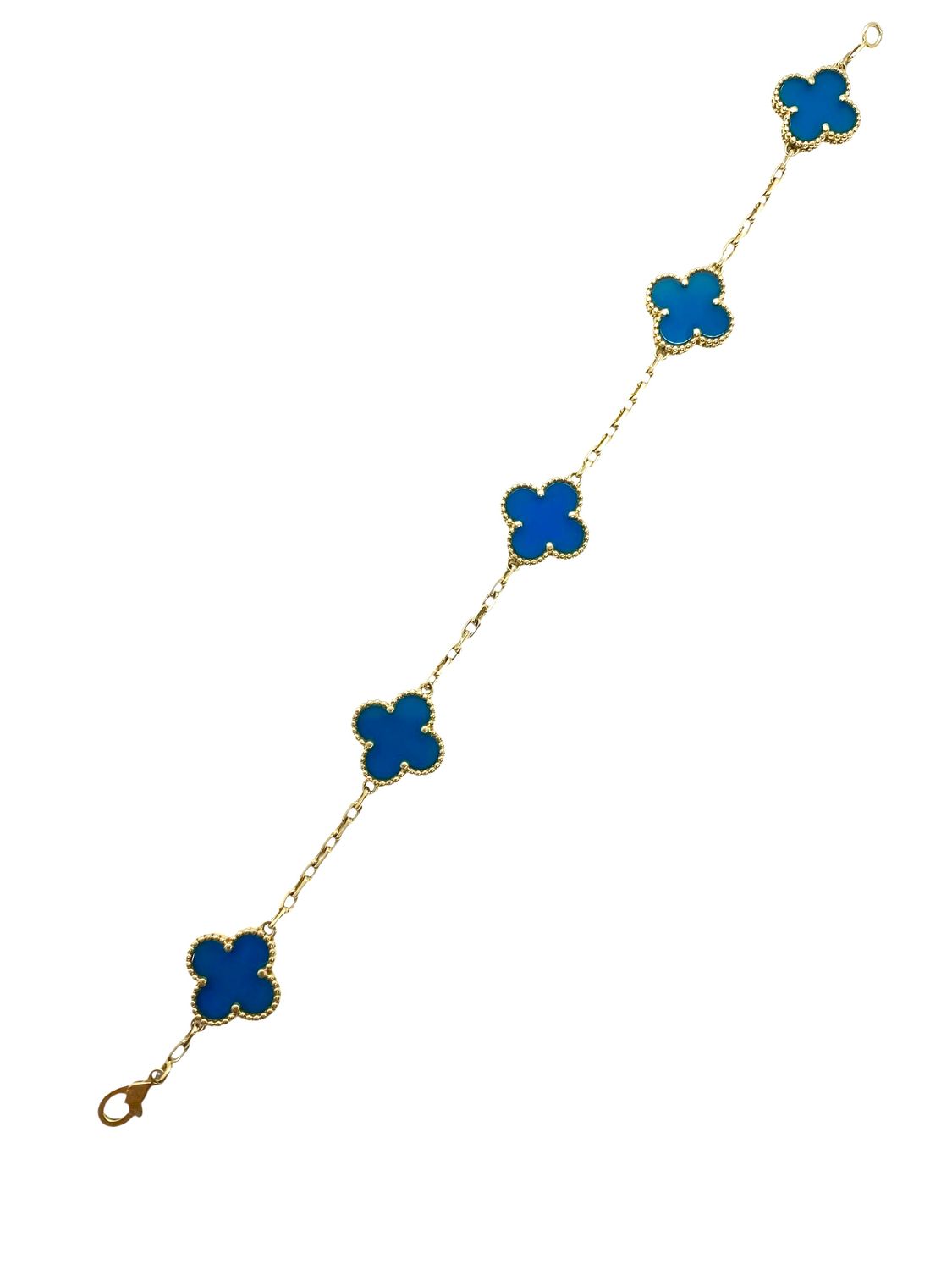 VCA Vintage Alhambra Blue Chalcedony Bracelet