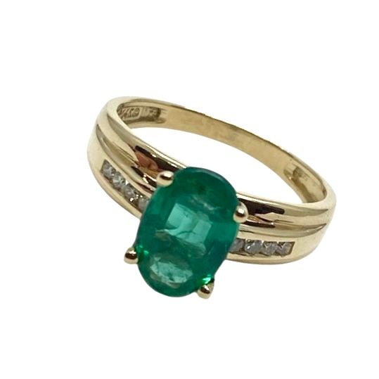 Estate Emerald and Diamond Ring