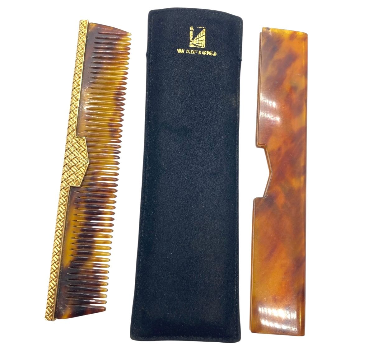 Hair Comb with Tortoise Shell Case