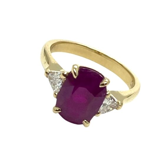 GIA Certified Burma Ruby and Diamond Ring