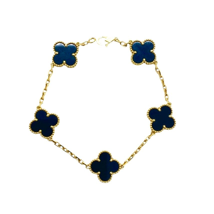 Van Cleef & Arpels Vintage Alhambra 5-station Black Onyx Bracelet