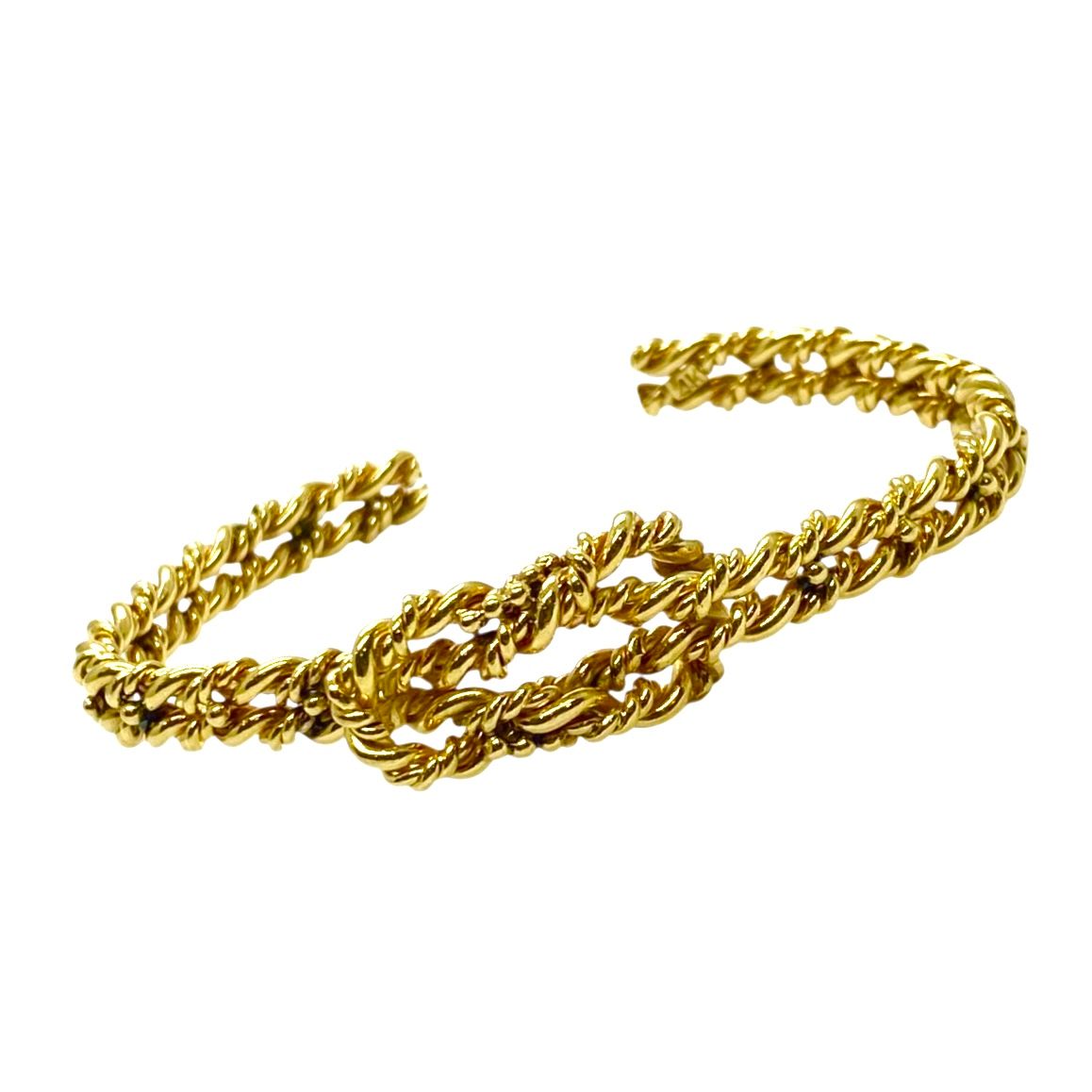 Vintage Woven Rope Bangle in Gold