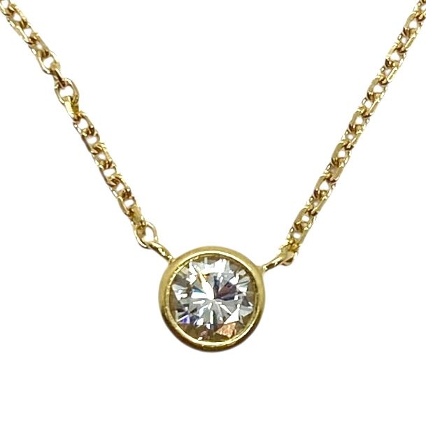Solitaire Diamond Pendant Necklace in Yellow Gold