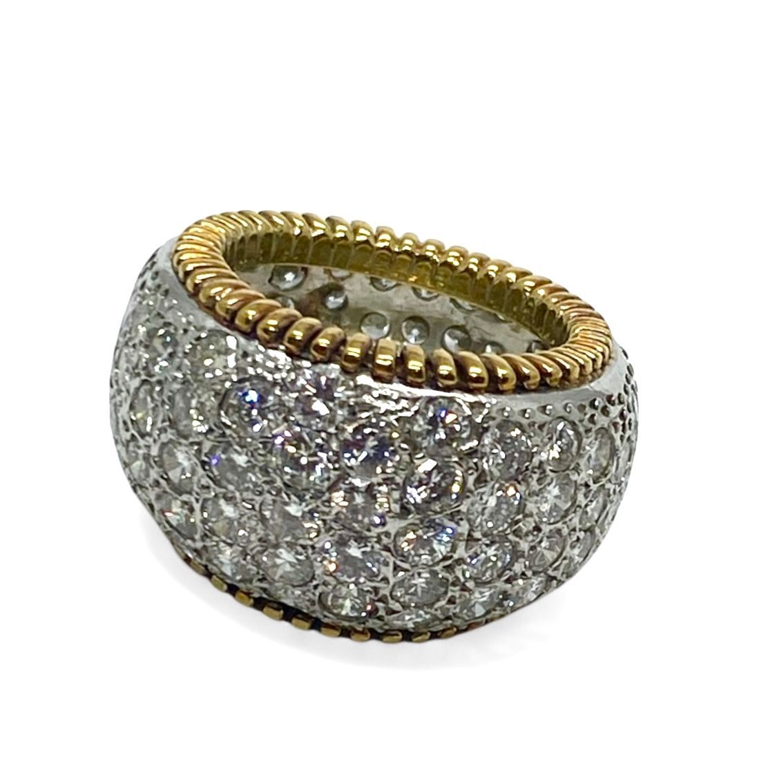 Pave Diamond wide band Eternity Ring