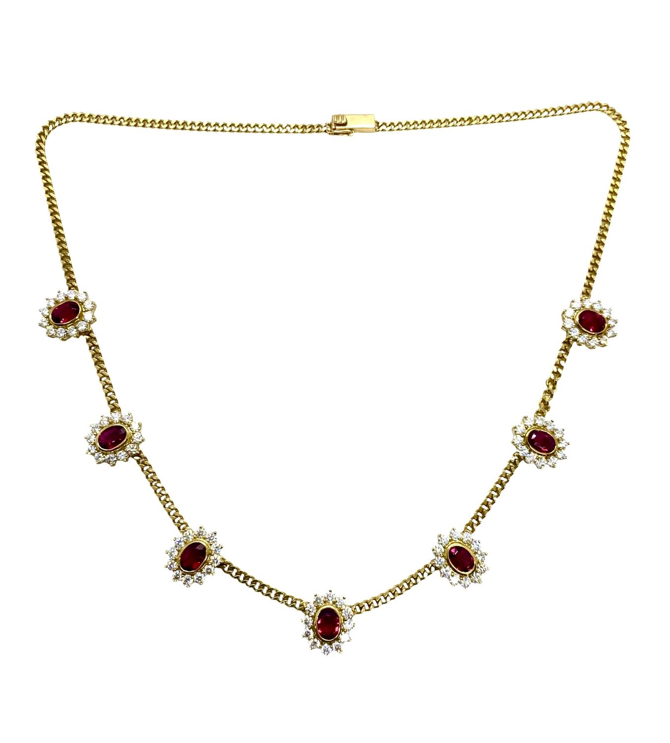 Pink Tourmaline and Diamond Necklace