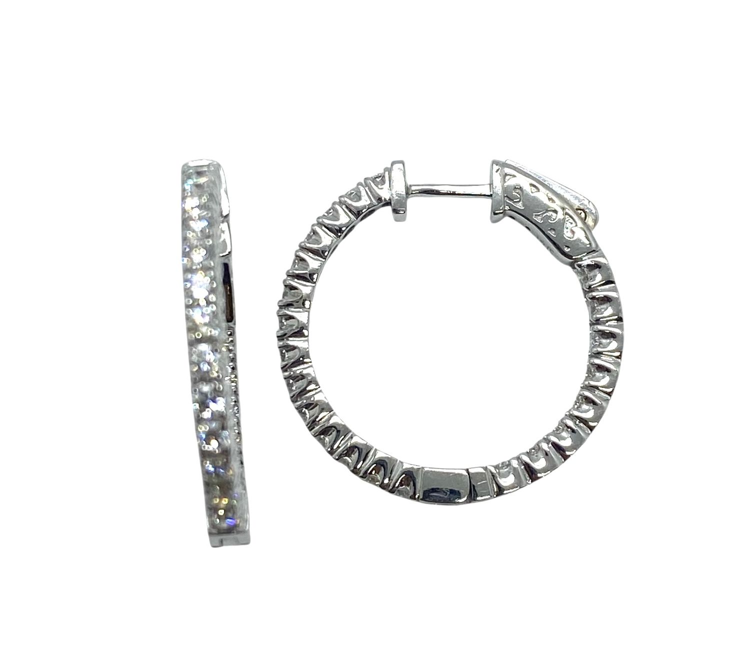 Gold and Diamond Hoop Earrings