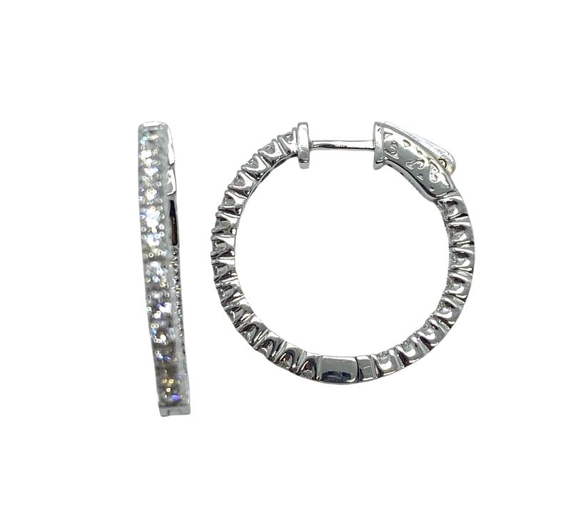 Gold and Diamond Hoop Earrings