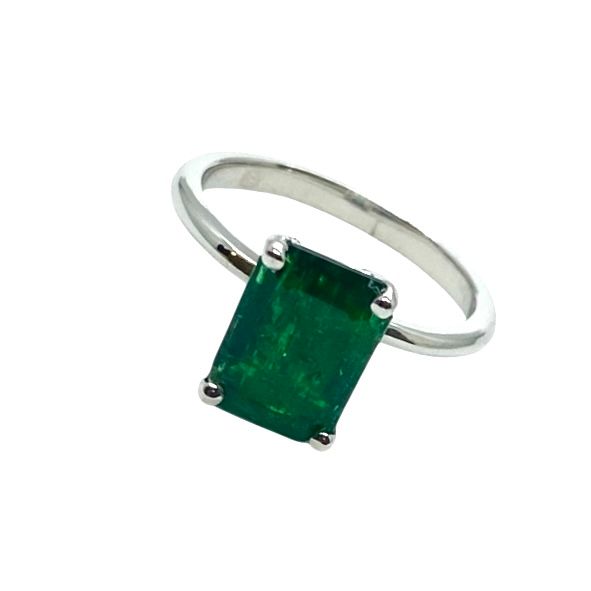 Emerald Solitaire Ring in Gold