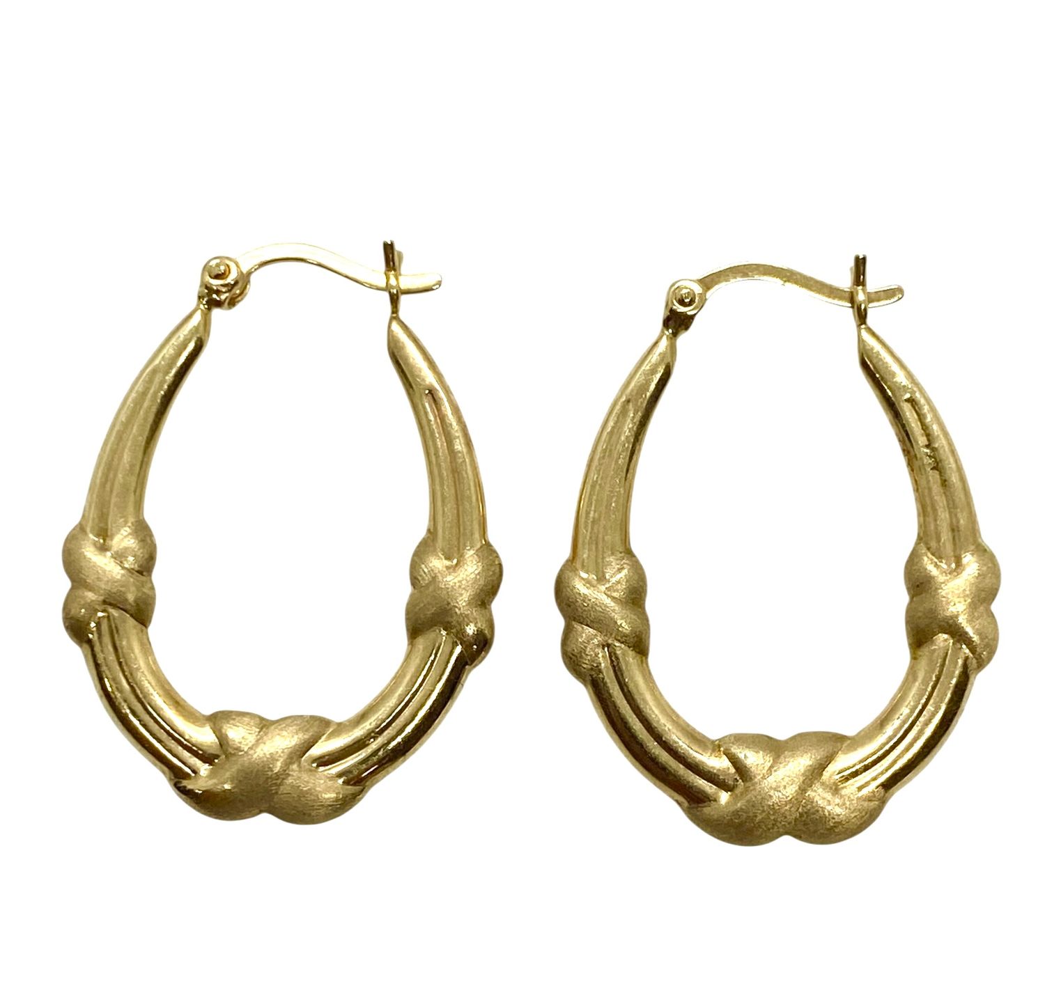 Estate Yellow Gold Oval Hoops