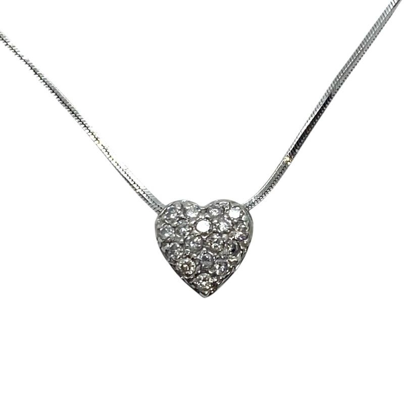 Heart Pendant Necklace with Diamonds in Gold Heart Pendant Necklace with Diamonds in Gold