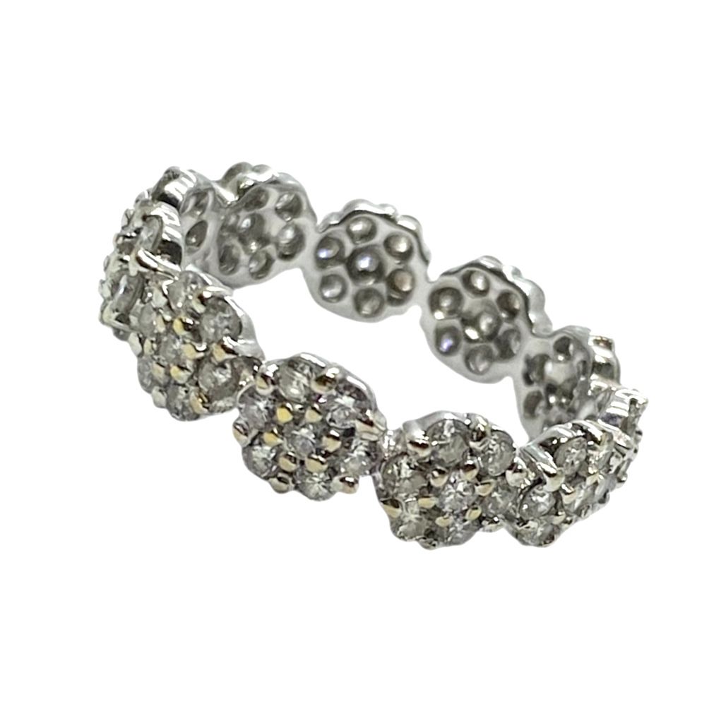 Estate Gold and Diamond Flower Eternity Ring