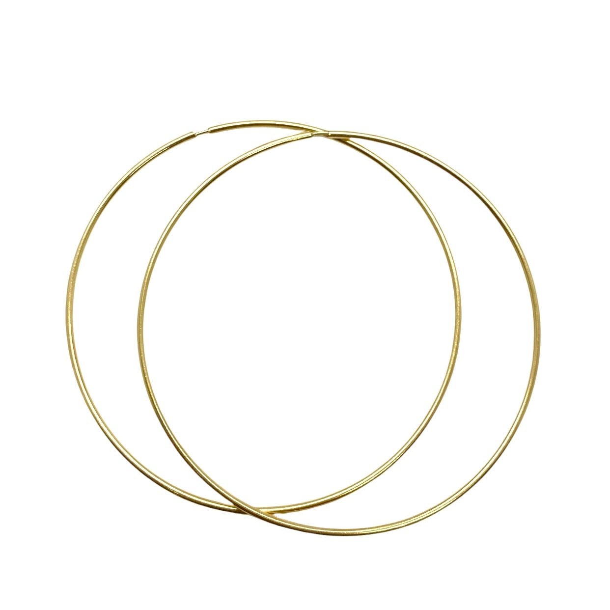 Thin Hoops in Yellow Gold