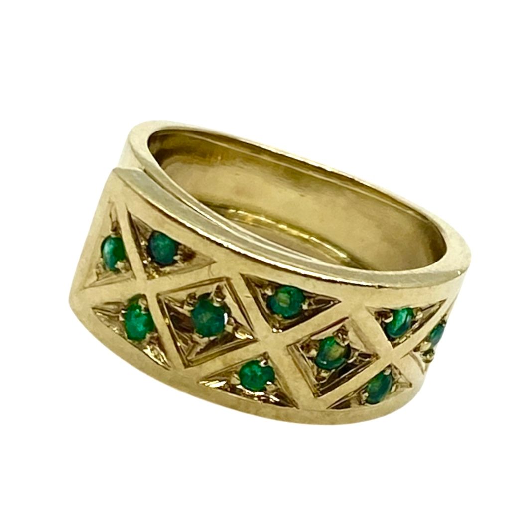 Estate Emerald and Yellow Gold Ring