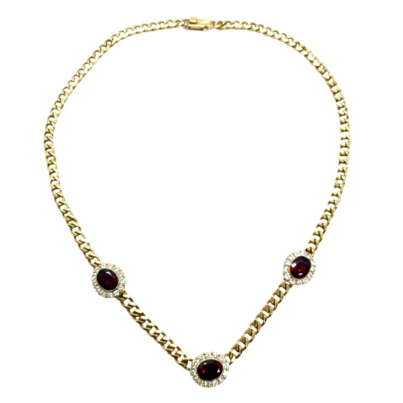 Estate Garnet and Diamond Necklace