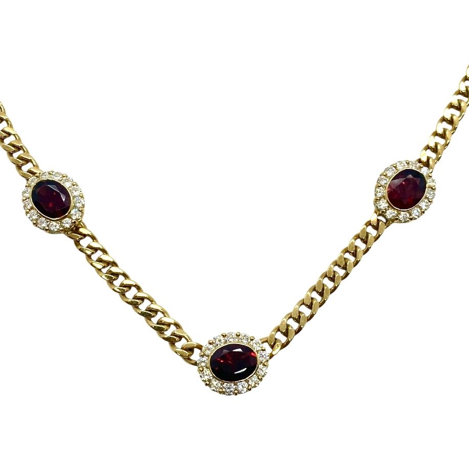 Estate Garnet and Diamond Necklace
