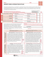 INTERACTION STYLES REPORT FORM, PACKAGE OF 25