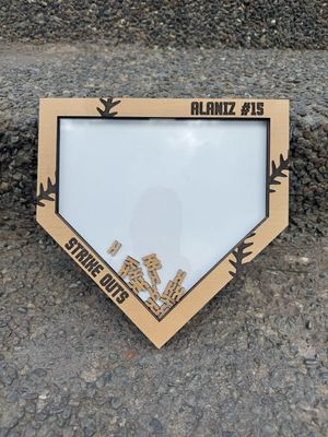 Personalized Baseball Strikeout Tracker | Home Plate Display | Pitcher Gift | Custom Team Keepsake | Strikeout Counter Board