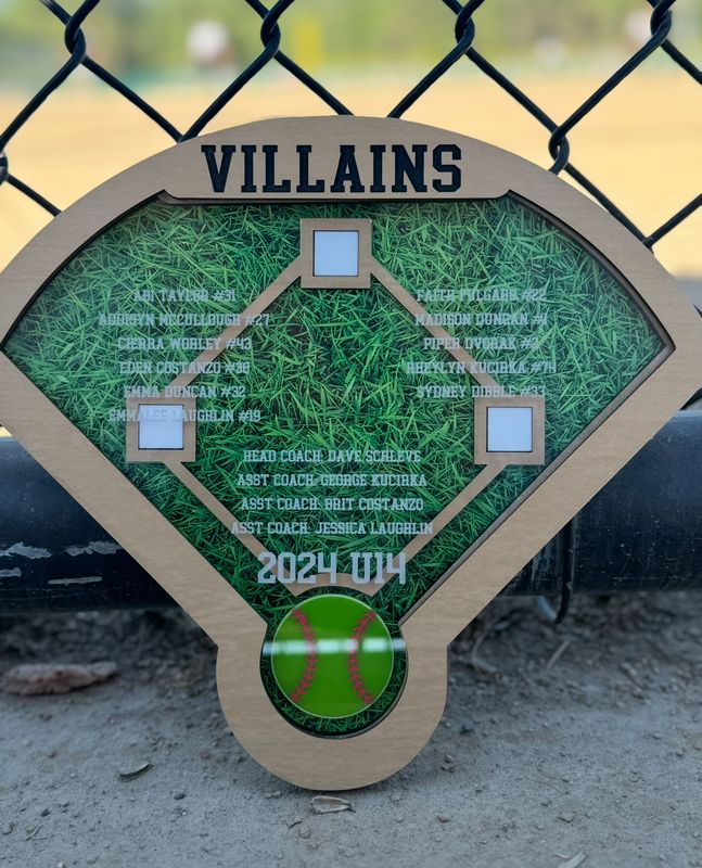 Team Roster Home Plate Plaque