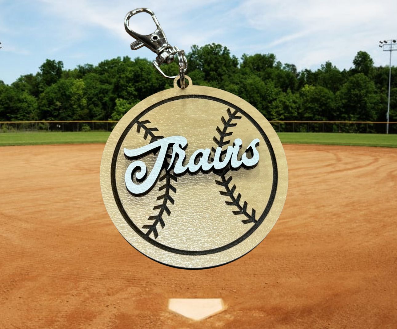 Personalized Baseball/Softball Keychain – Custom Name Gift for Players &amp; Coaches