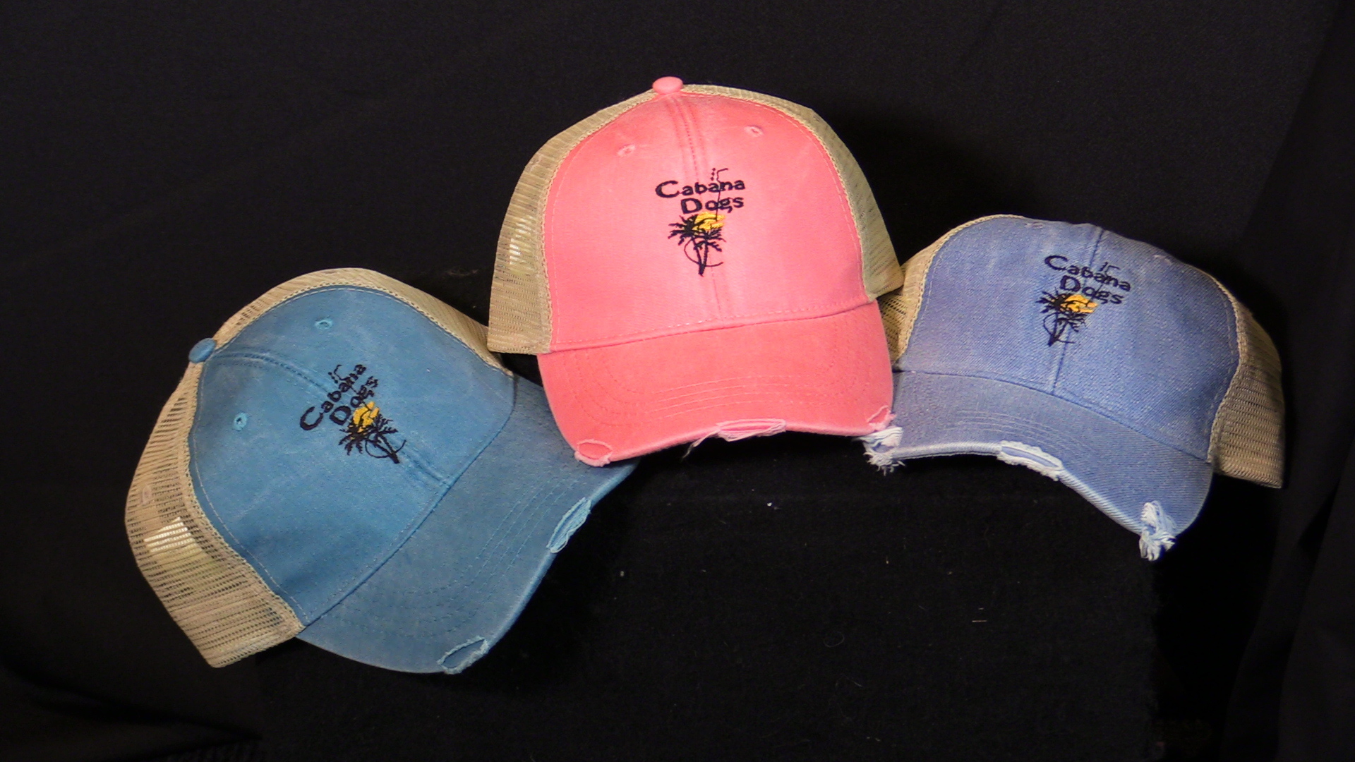 Cabana Dogs logo "Road-Worn" Baseball Cap 3 colors 00001
