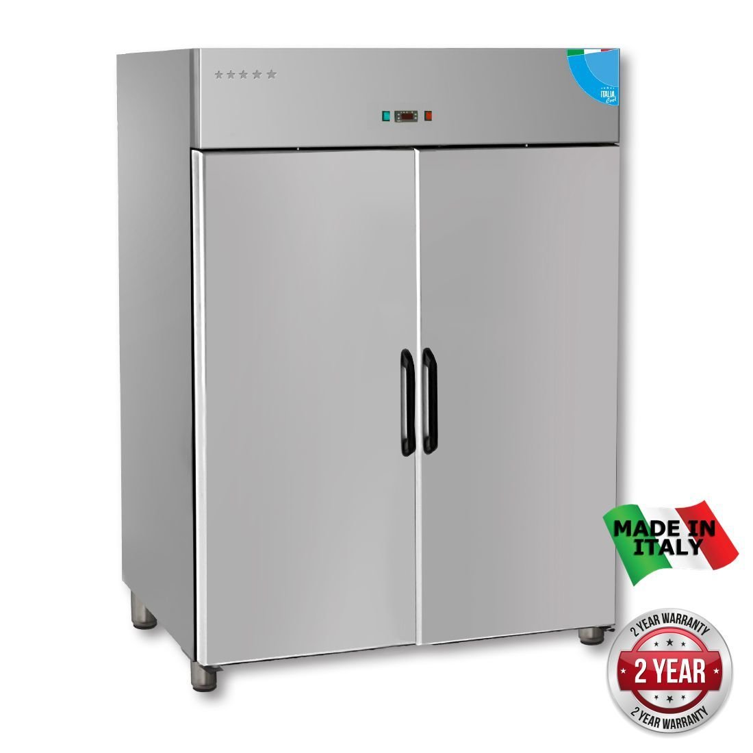 Premium Double Solid Door Upright Freezer - 1400 Litre