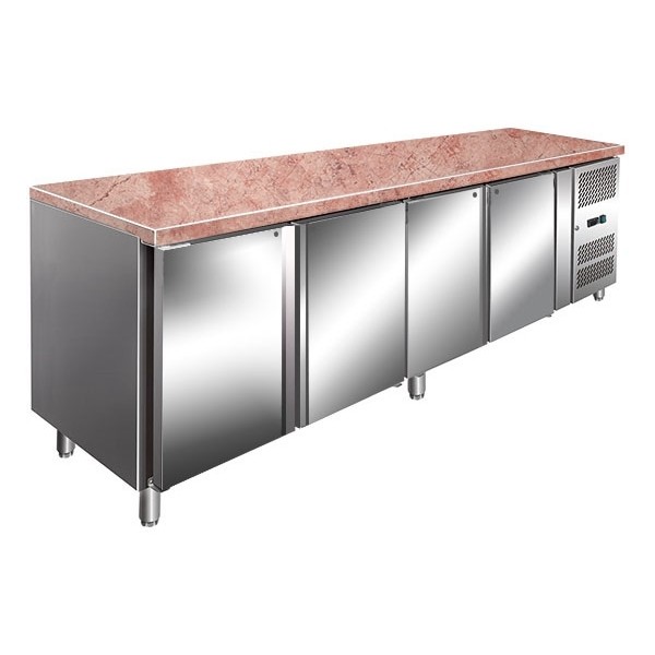 Four Door Marble Top Bench Fridge 814L