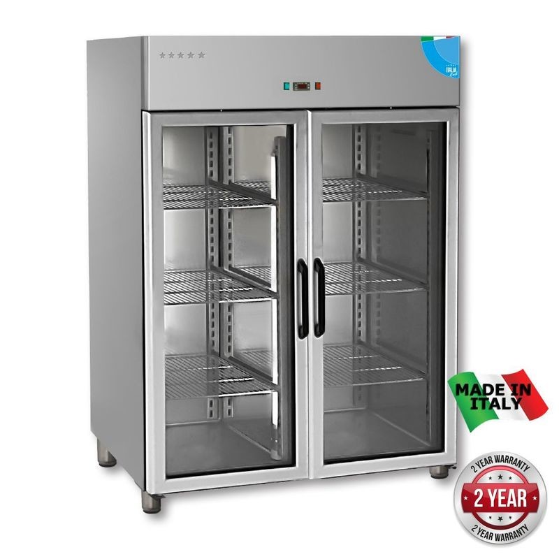 Premium Double Glass Door Upright Freezer - 1400 Litre