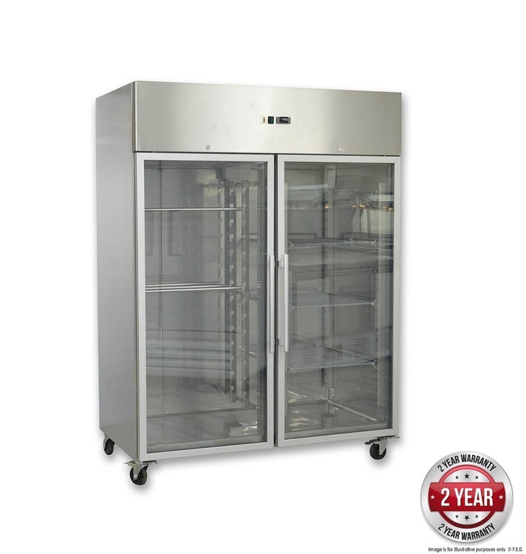 FED Upright 2 Glass Door Freezer