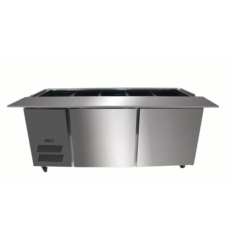 Cold Bench Station Three Door - 5× 1/1 GN Pans