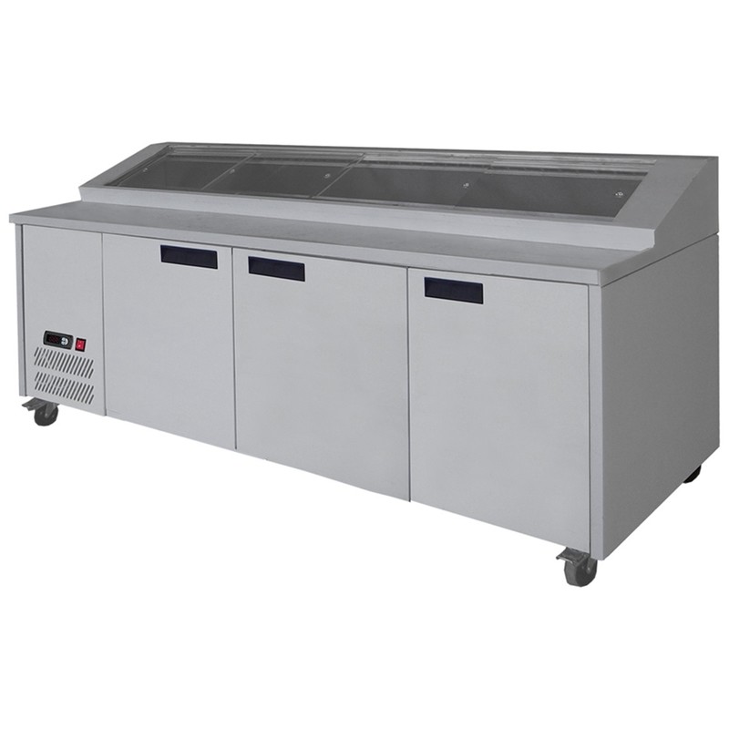 Three door DELUXE Pizza Prep Bench