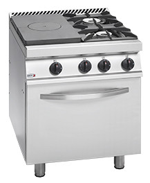 Freestanding Solid Target Top with Open Burners & Oven