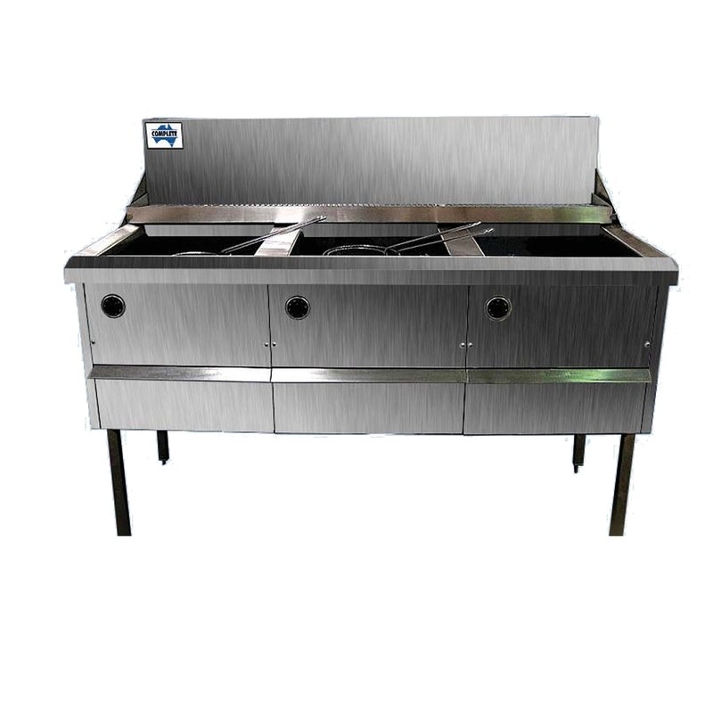 Gas Fish and Chips Fryer Three Fryer