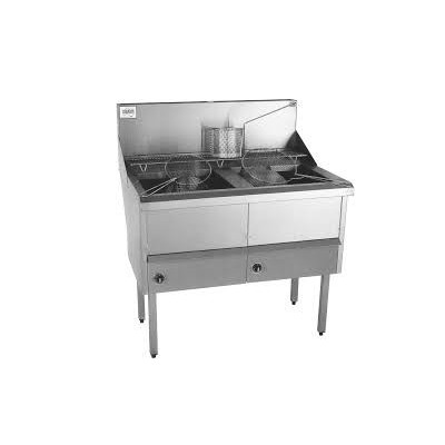 Gas Fish and Chips Fryer Two Fryer