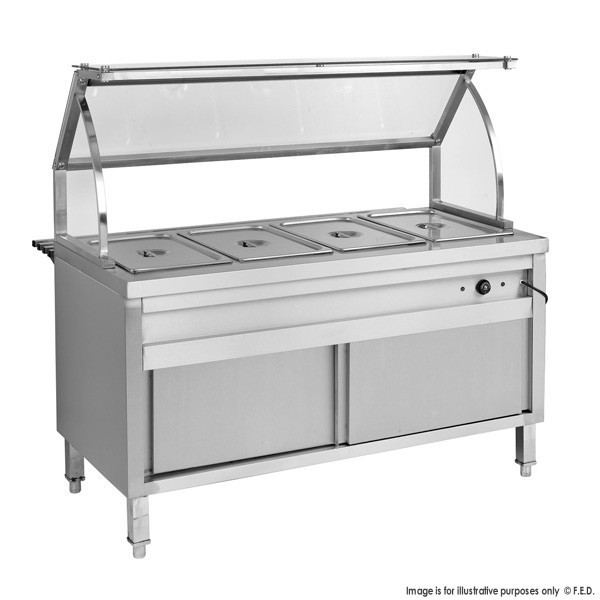 FED Heated Six Pan Bain Marie Fridge