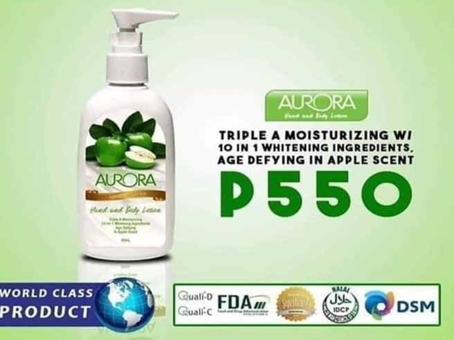 AURORA - Hand and Body Lotion Triple Moisturizing with 10 in 1 Whitening Ingredients