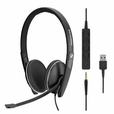 Sennhesier. Double Sided 3.5mm Headset w/Detachable USB Cable with in-line Call Control