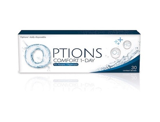 Options Comfort 1 Day Contact lens 30 Pcs/box. Options Comfort 每日更換式隱形眼鏡 每盒30片
