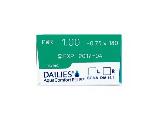 Alcon® Dailies AquaComfort Plus® for Astigmatism  Daily Disposable Lens 30 Pcs/Box. Alcon® Dailies AquaComfort Plus®每日更換式散光隱形眼鏡每盒30片