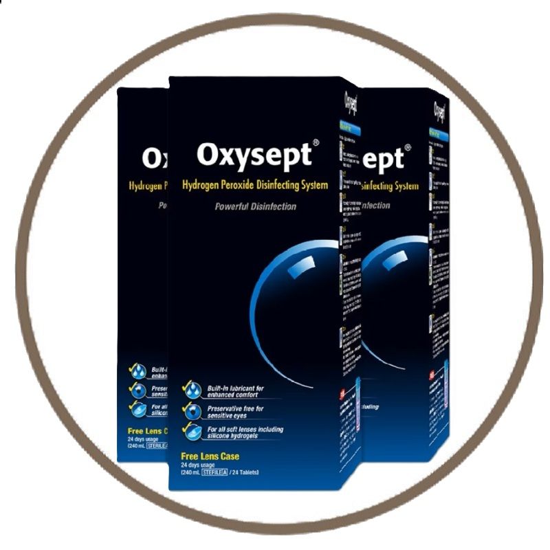Oxy Sept Hydrogen Peroxide Contact Lens Disinfecting System. 雙氧水鏡片護理系統.