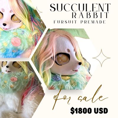 Pastel Succulent Rabbit Premade