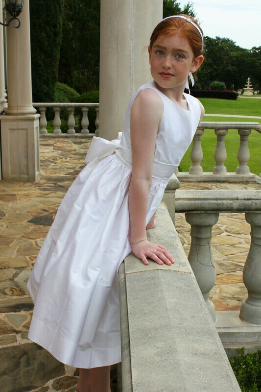 White Silk Dress-Size 3T