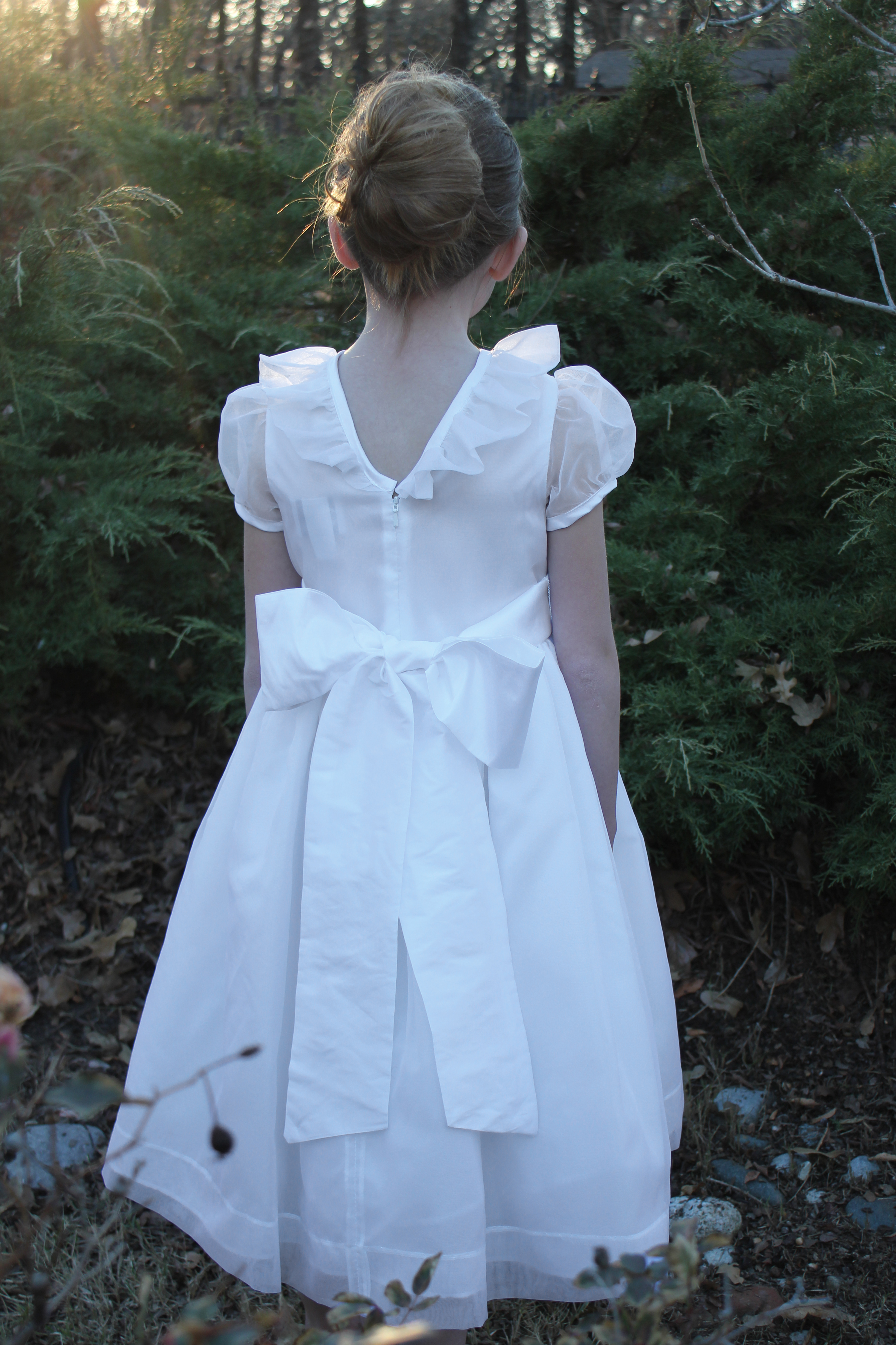 Silk Organza Dress with Ruffle Collar - Style 4928ST Silk Organza Dress with Ruffle Collar - Style 4928ST